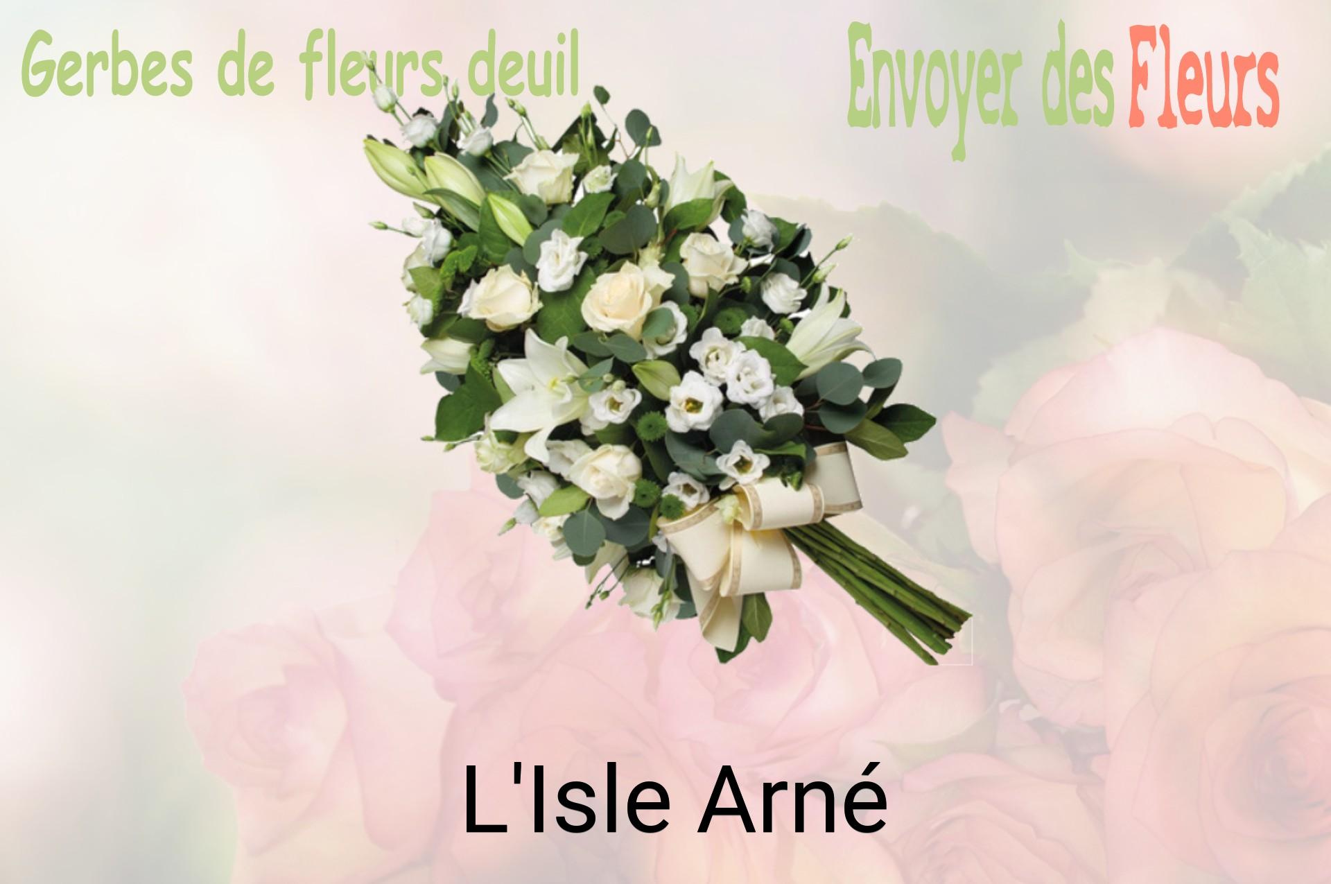 Gerbe de fleurs de deuil livrée à L'Isle-Arné